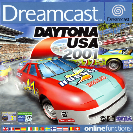 Daytona USA 2001 box art for Sega Dreamcast
